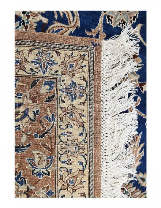 Navy blue color Hand knotted Persian Nain rug 8'1'' X 15'