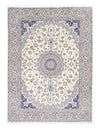 Ivory Color Hand knotted Persian Silk & wool Nain rug 10' X 13'2''