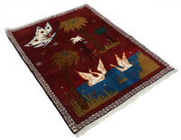 Fine Hand Knotted Persian Shiraz rug 3'6'' X 4'8''