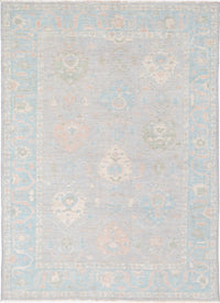 Beige color Fine Hand knotted Oushak rug 7' X 9'11''