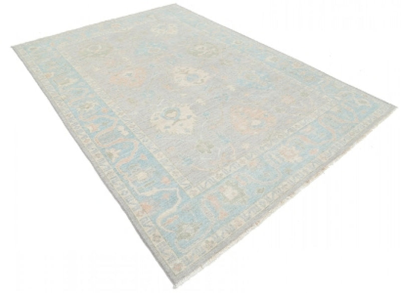 Beige color Fine Hand knotted Oushak rug 7' X 9'11''