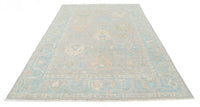 Beige color Fine Hand knotted Oushak rug 7' X 9'11''