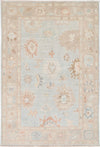 Light Blue Fine Hand knotted Oushak rug 4' X 6'