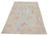 Light Blue Fine Hand knotted Oushak rug 4' X 6'