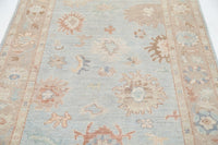 Light Blue Fine Hand knotted Oushak rug 4' X 6'