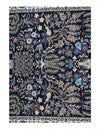 Navy Blue Fine Hand knotted Persian silk & wool Nain 3'7'' X 4'11''