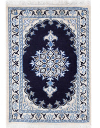 Light Blue Persian Hand knotted Nain 1'4'' X 1'11''