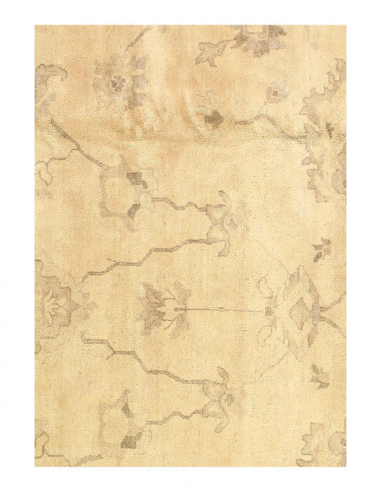 Ivory color fine Hand knotted Oushak 12'1'' X 19'6''