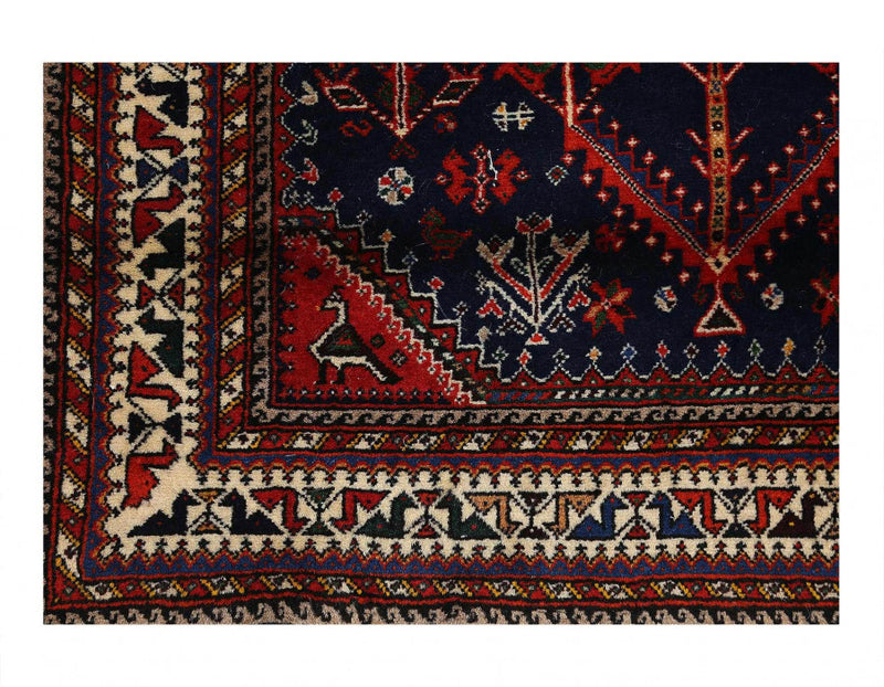 Navy Blue Persian Hand knotted Abadeh 2'9'' X 3'9''