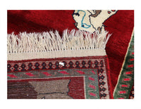 Red Hand Knotted Cheetah Design Persian Shiraz Rug 2'8'' X 5'1''