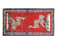 Red color Hand knotted Shiraz rug 2'11'' X 5'8''