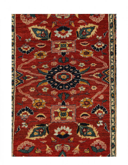 Pasargad Red Color Hand knotted Persian Bidjar runner 2' X 6'5''