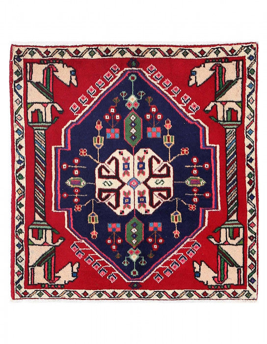 Fine Hand knotted Persian square Abadeh rug 2'1'' X 2'1''