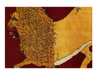 Animal Pictorial lion Shiraz Persian Hand Knotted Wool rug 2'8'' X 4'3''