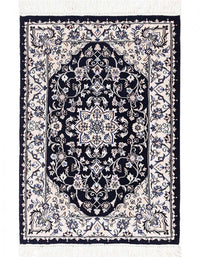 Fine Hand knotted Persian silk & wool Nain 2' X 3'