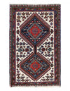 Ivory color Hand knotted Persian Yalameh 2' x 3'2''