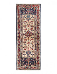 Ivory Color Hand knotted Persian shiraz runner 2' X 6'