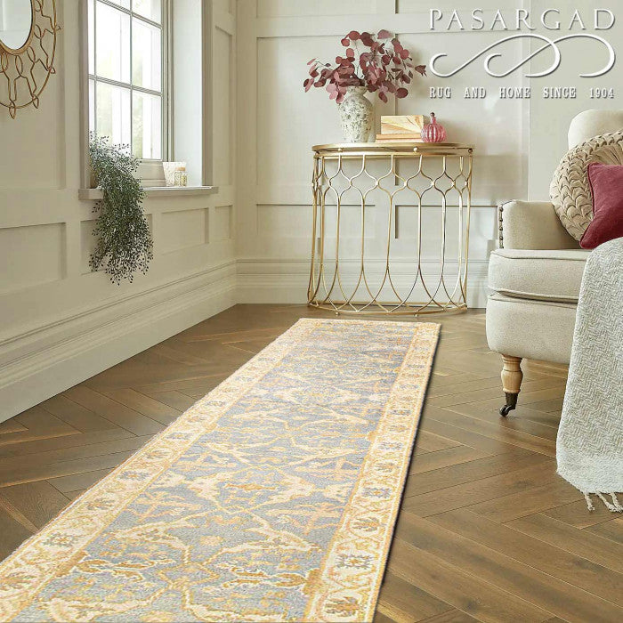 Gray color Hand knotted Oushak runner 2'7'' X 11'11''