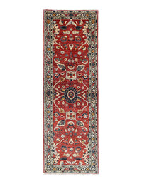 Red Color Fine Hand knotted Persian Bidjar runner 2' X 6'4''