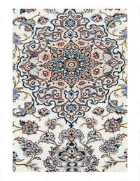 Fine Hand knotted Persian silk & wool Nain Runner 3' X 11'2''