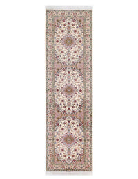 Fine Hand knotted Persian silk & wool Isfahan runner 3'6'' X 13'1''