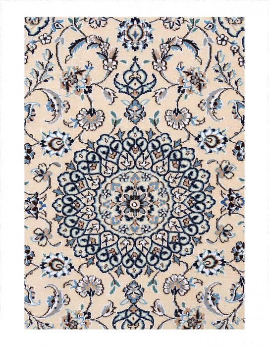 Fine Hand knotted Persian silk & wool Nain runner 2' X 6'1''