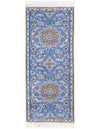 Light blue Fine Hand knotted Persian silk & wool Nain 2'7'' X 6'8''