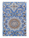 Light blue Fine Hand knotted Persian silk & wool Nain 2'7'' X 6'5''