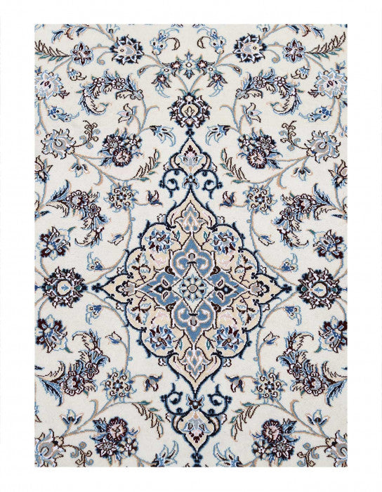 Fine Hand knotted Persian silk & wool Nain runner 2'11'' X 7'5''