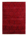 Red Color Fine Hand knotted overdyed modern rug 5'1'' X 7'