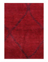 Red Color Fine Hand knotted overdyed modern rug 5'1'' X 7'