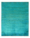 Overdyed Green Hand Knotted Area Rug 8'1'' X 10'5''