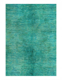 Overdyed Green Hand Knotted area rug 7'11' X 9'11''