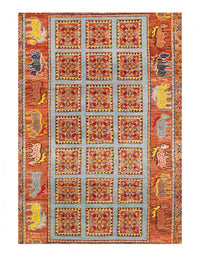 Fine Handmade Pazyryk design Tribal Wool Rug 4' X 5'9''