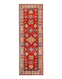 Red Color Fine Hand knotted Kazak runner 2'5'' X 7'6''