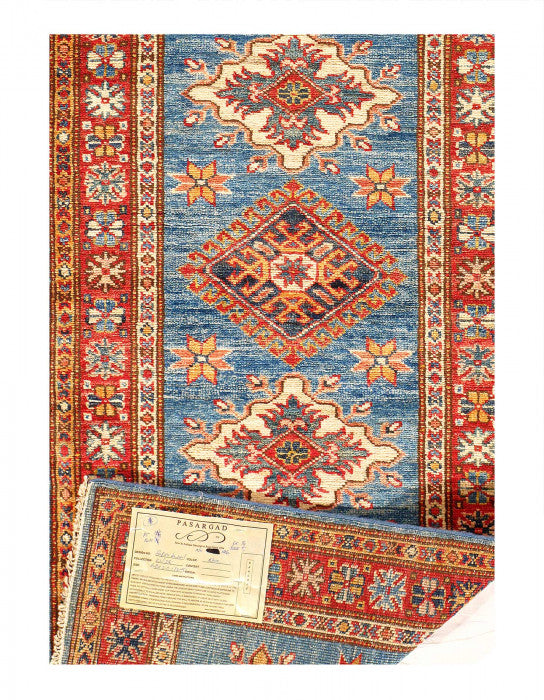 Light Color Fine Hand knotted Kazak Runner 2' X 6'