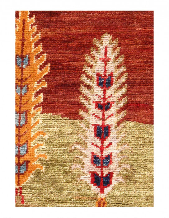 Multi color Fine Hand knotted Gabbeh Design 3'4'' X 5'11''