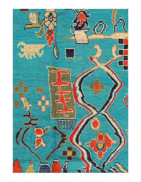 Fine Hand knotted Moroccan rug 8'4'' X 9'8''