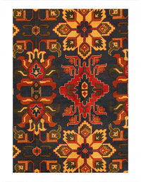 Navy Blue Fine Hand knotted Turkaman rug 6'6'' X 9'6''