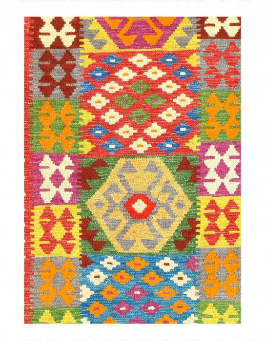 Pasargad Caucasian Tribal Style Flat Weave kilim runner 2'8'' X 9'8''