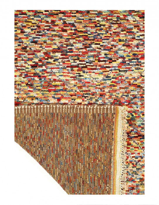 Multi Color Fine Hand knotted Moroccan rug 4'4'' X 5'11''