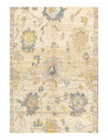 Ivory Color fine hand knotted Oushak rug 5'7'' X 9'6''