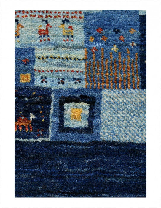 Navy blue Persian Hand knotted Gabbeh 1'11'' X 2'7''