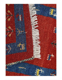 Red Color Fine Hand knotted Gabbeh runner 1'6'' X 3'11''