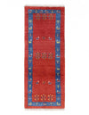 Red Color Fine Hand knotted Gabbeh runner 1'6'' X 3'11''