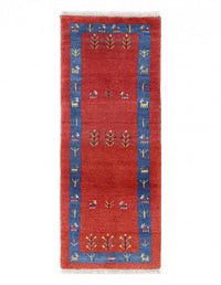 Red Color Fine Hand knotted Gabbeh runner 1'6'' X 3'11''