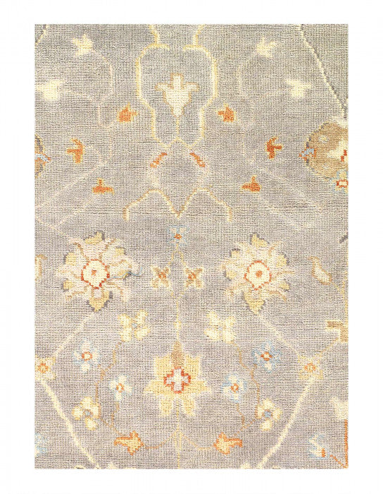 Gray Color Fine Hand knotted Oushak Rug 6' X 9'