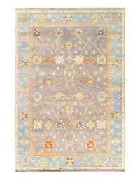 Gray Color Fine Hand knotted Oushak Rug 6' X 9'