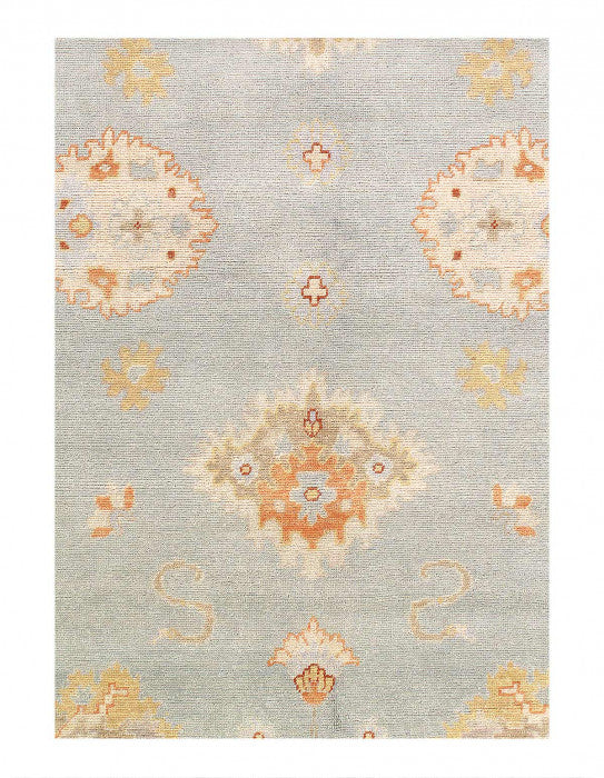 Light Blue Fine Hand knotted Oushak Rug 10' X 14''