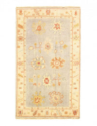 Gray Color Fine Hand knotted Oushak Rug 2'11'' X 5''